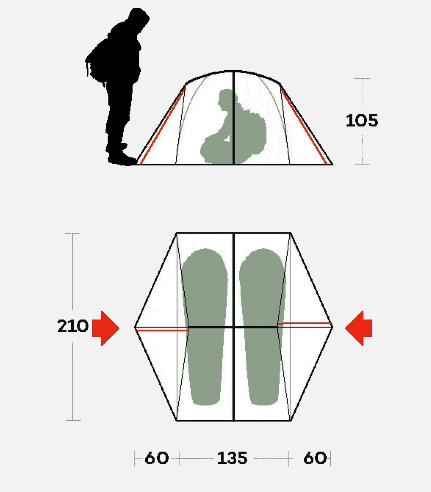 Tenda ultraleggera FERRINO 2 posti