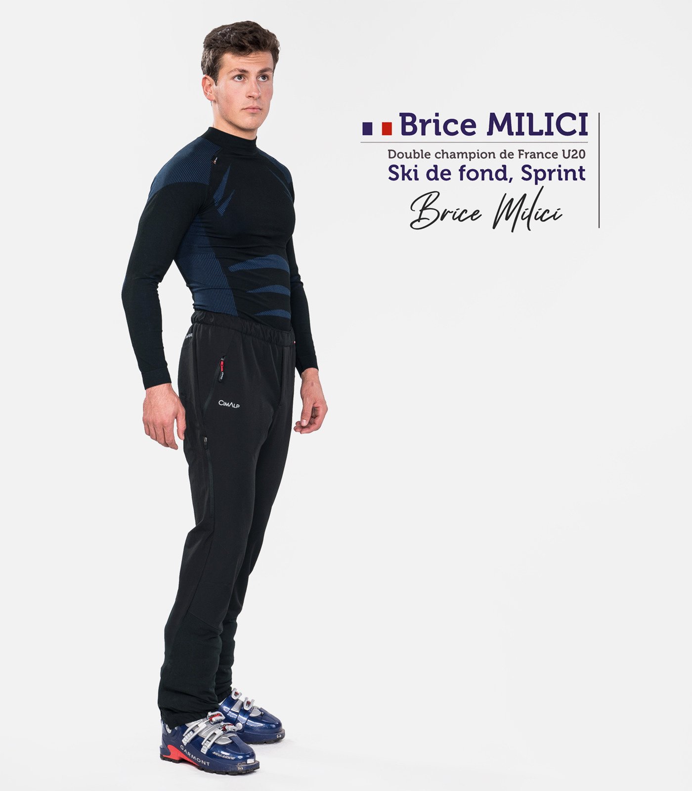 Pantalon ski de randonnée léger et chaud version jambes courtes