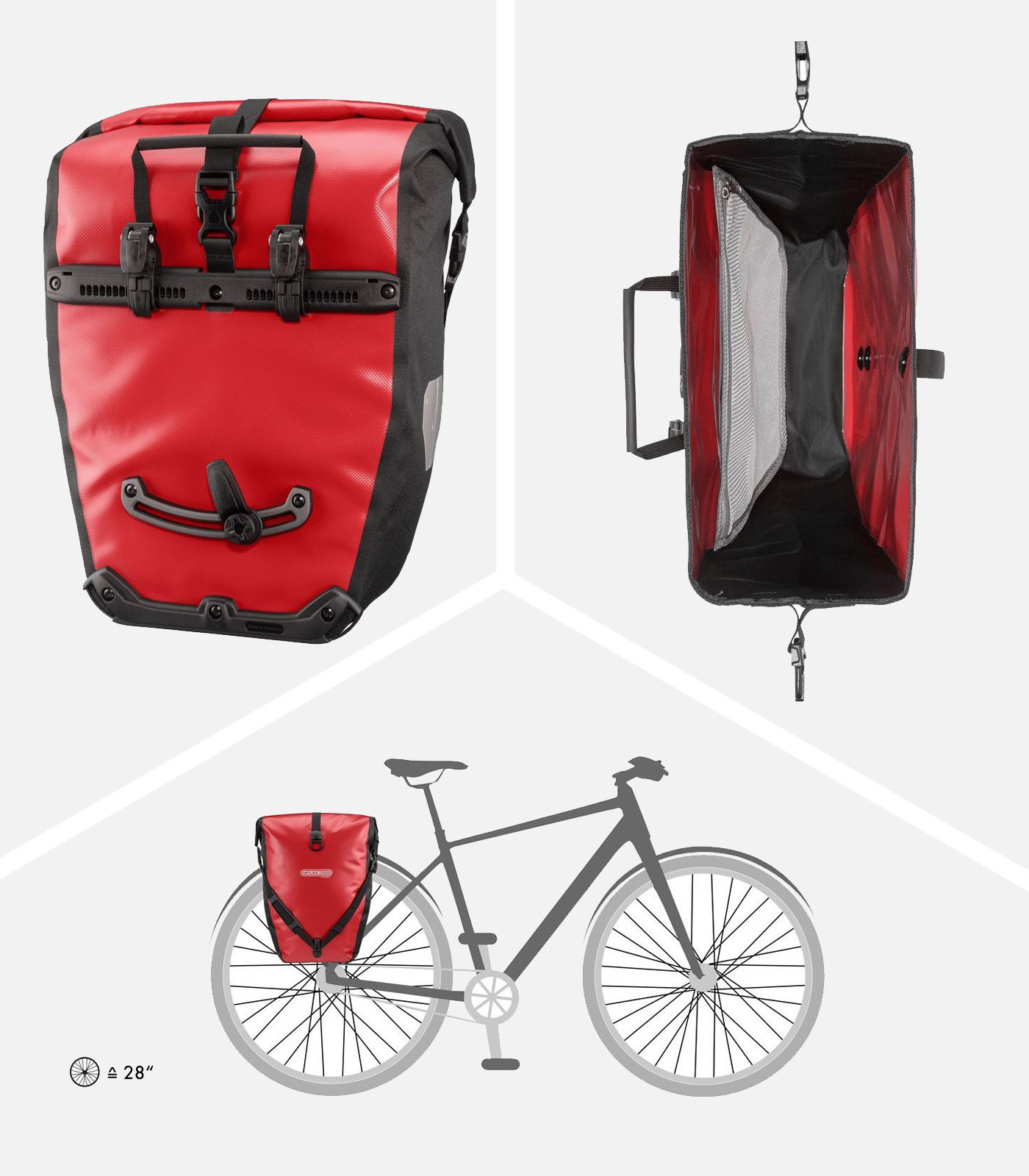 Ein Paar wasserdichte Fahrradtaschen ORTLIEB