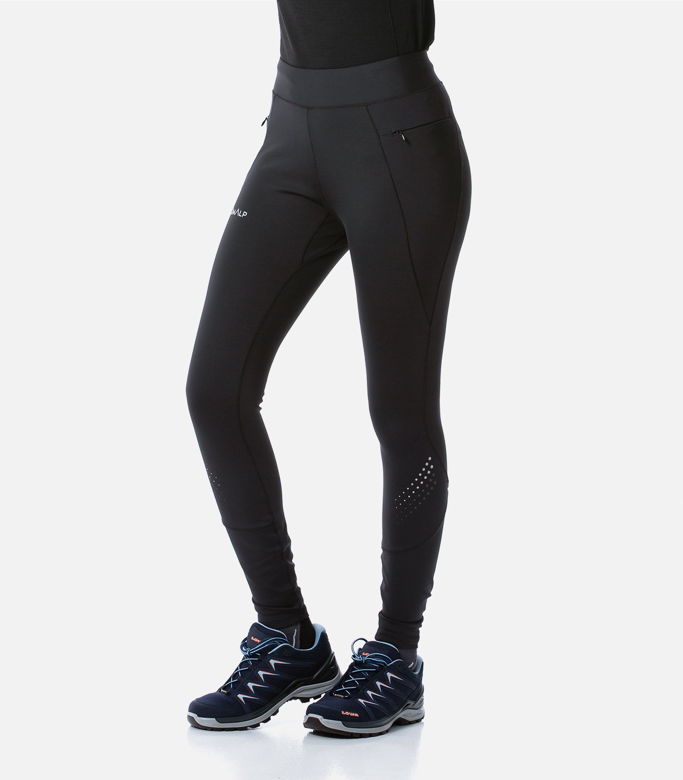 Womens WATER RESISTANT and WINDPROOF Winter Running Tights Black/Grey -  Clothing from Northern Runner UK
