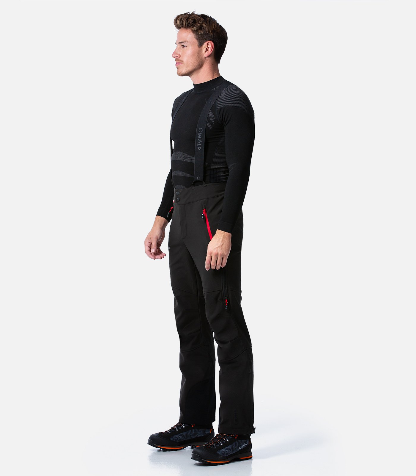 Pantaloni da sci alpinismo in Softshell® con zip laterali