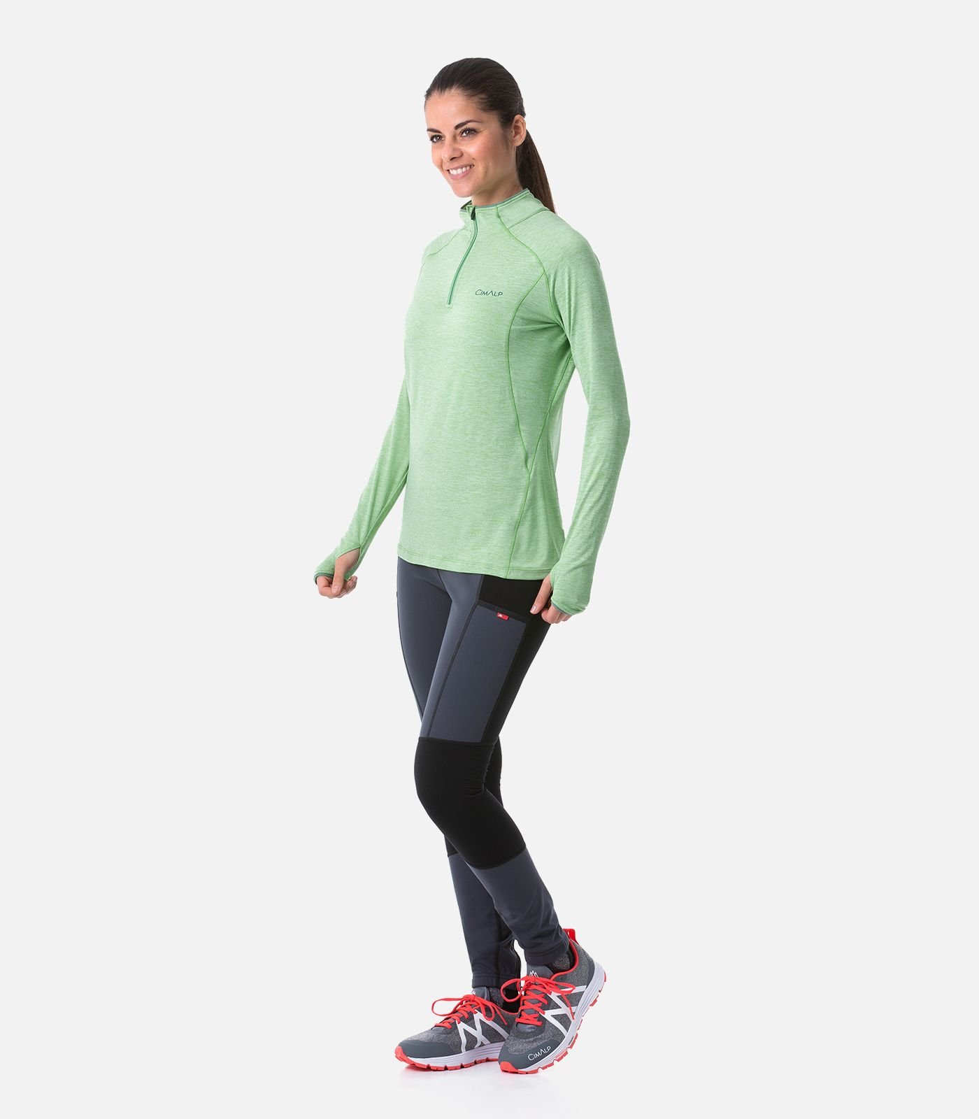 Long Sleeve Trail Running T-shirt - zip opening