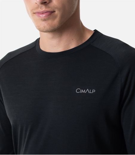 T-shirt in lana Merino a maniche lunghe