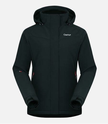 Warm and technical softshell ski jacket