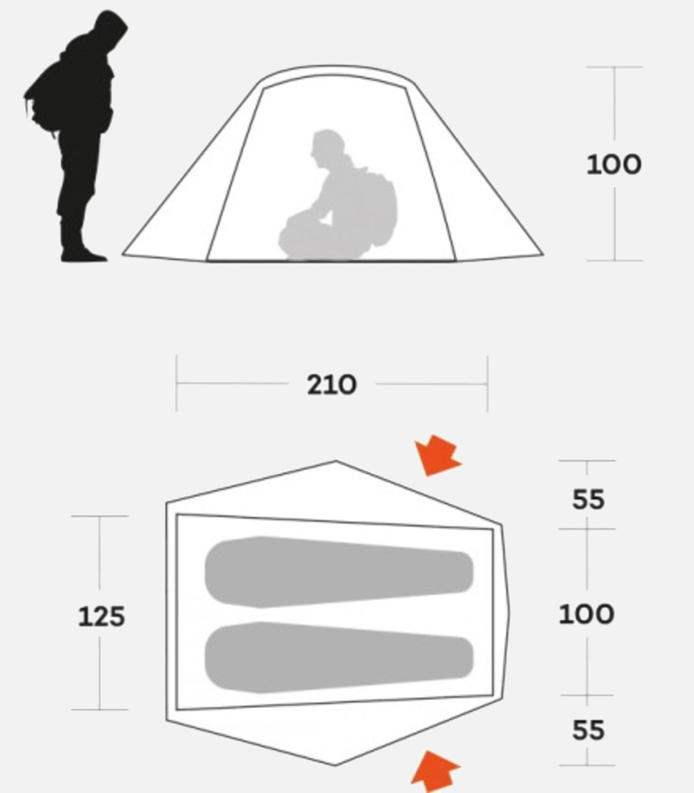 Lightweight 2-person tent by FERRINO