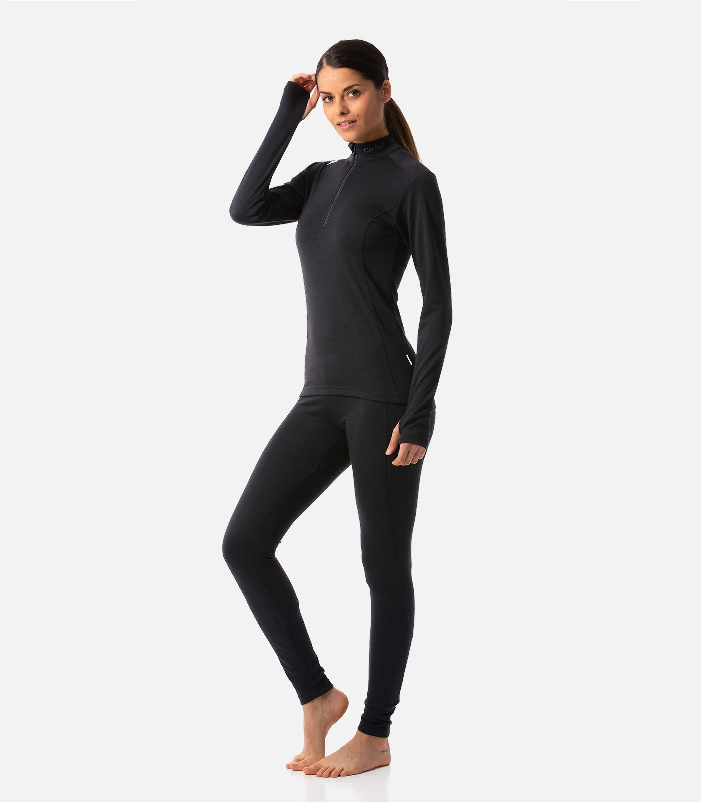 Baselayer aus Merinowolle mit Reißverschluss