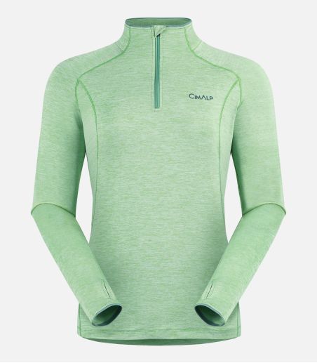 Camiseta térmica de alto rendimiento con cuello con cremallera