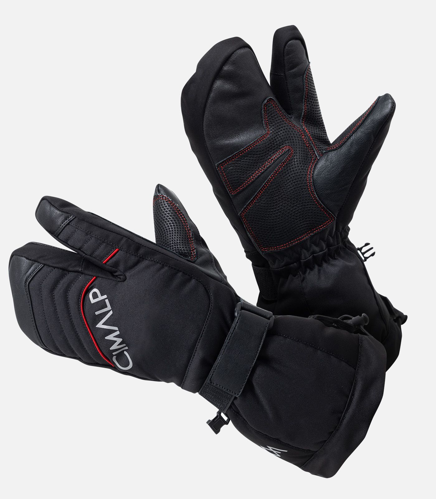 Three-Finger Ski Gloves With Wrist Guards - Waterproof Snowboarding Gloves With Touch Screen
