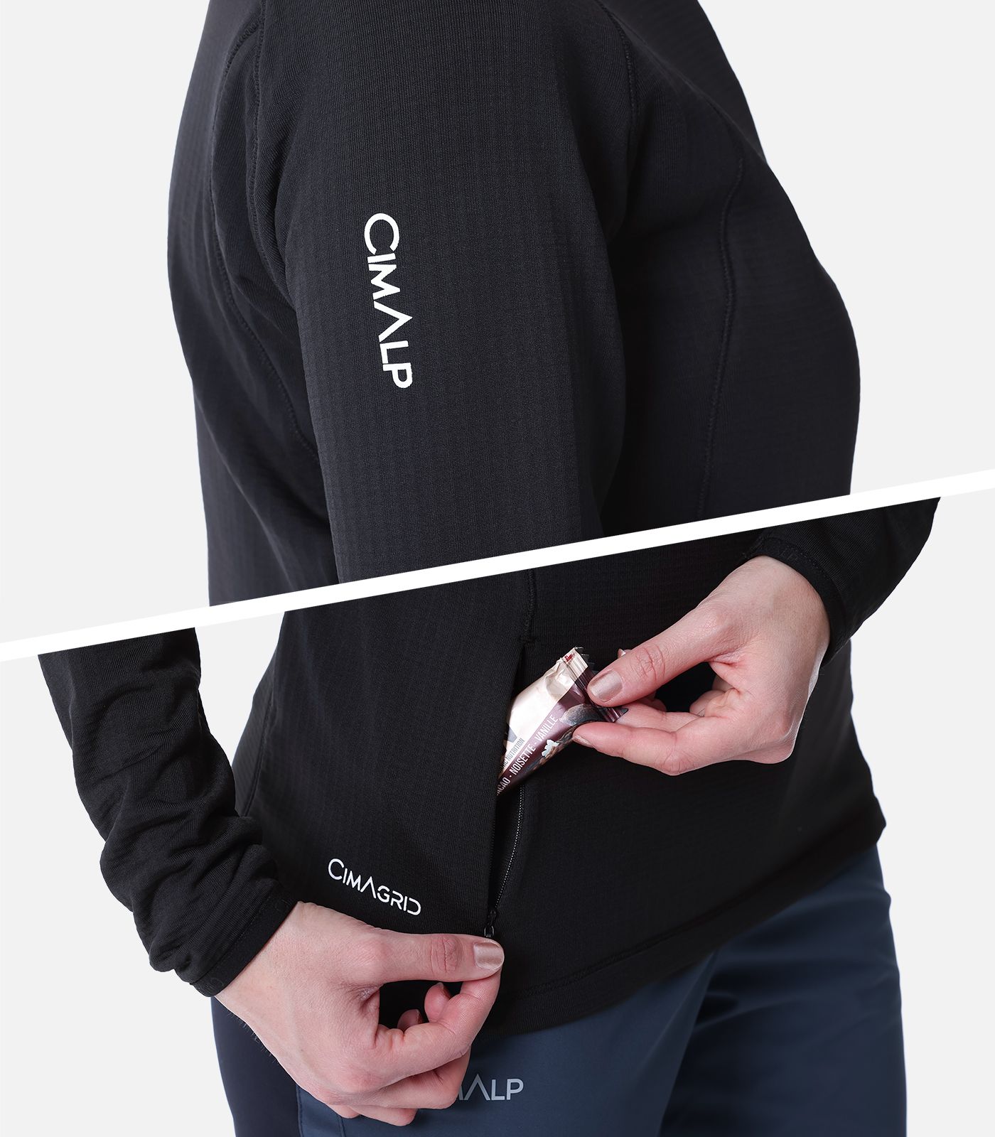 Polaire technique à col zippé CimaGrid®