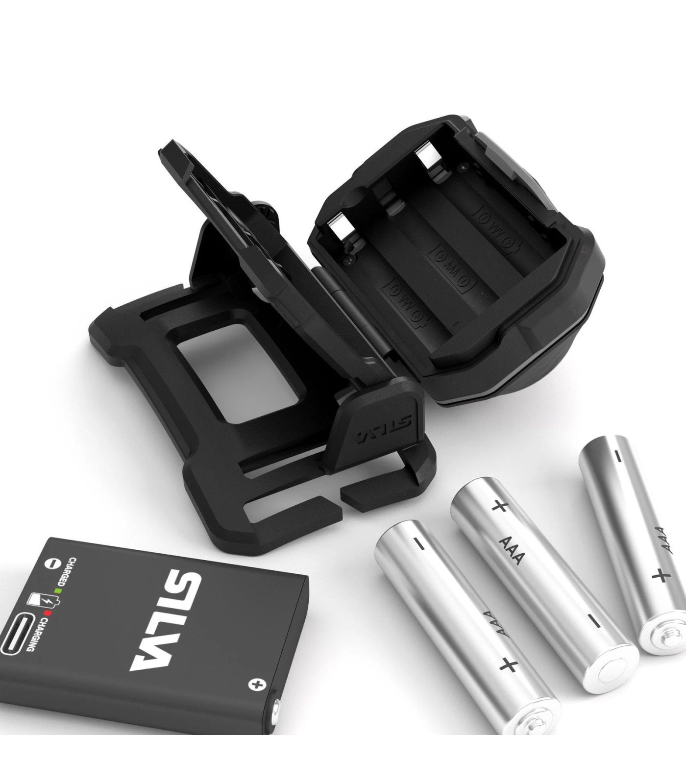 Hiking and trekking headlamp with SILVA battery.