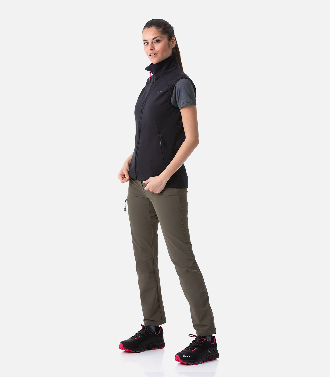 Gilet in pile con inserti rinforzati da Donna | CIMALP