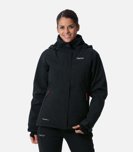 Warm and technical softshell ski jacket