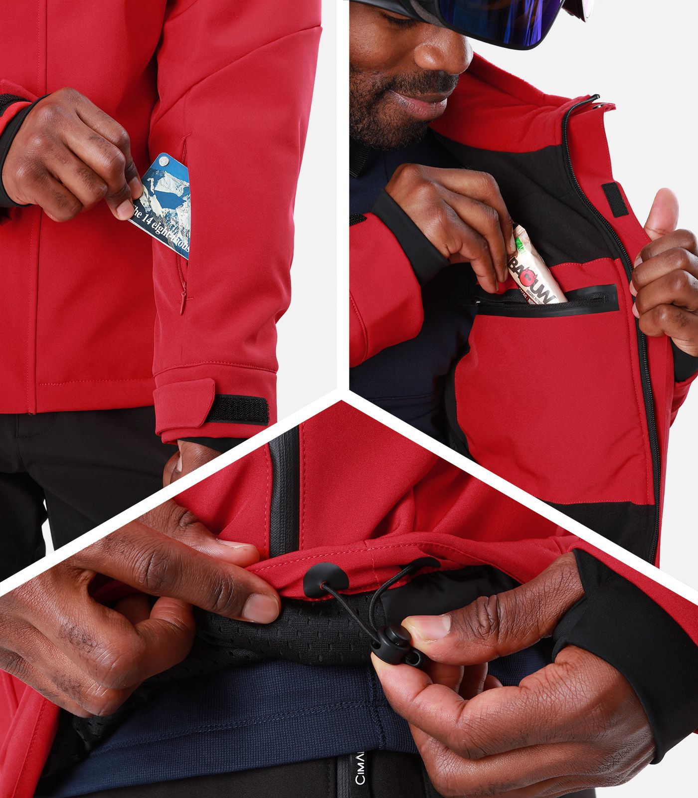Warme, technische Softshell-Skijacke