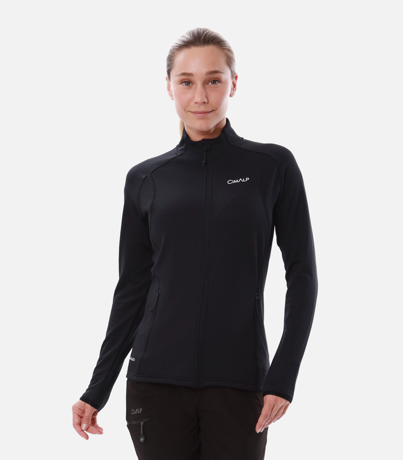 Funktionales Fleece mit Stretch ohne Kapuze