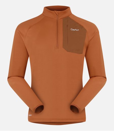 Forro polar técnico cálido y elástico con 1/2 cremallera