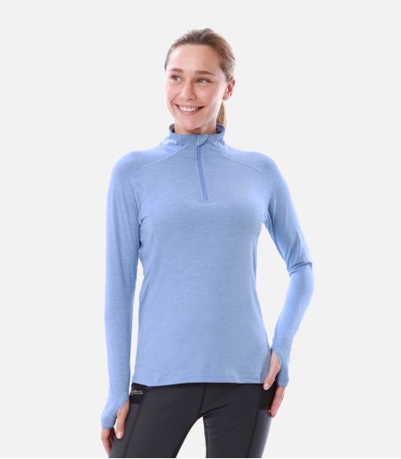T-shirt da trail con zip - Maniche lunghe