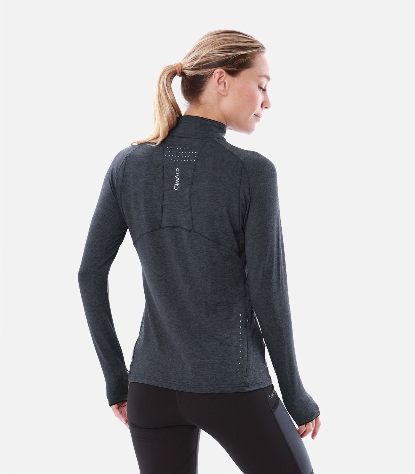 Camiseta térmica de alto rendimiento con cuello con cremallera