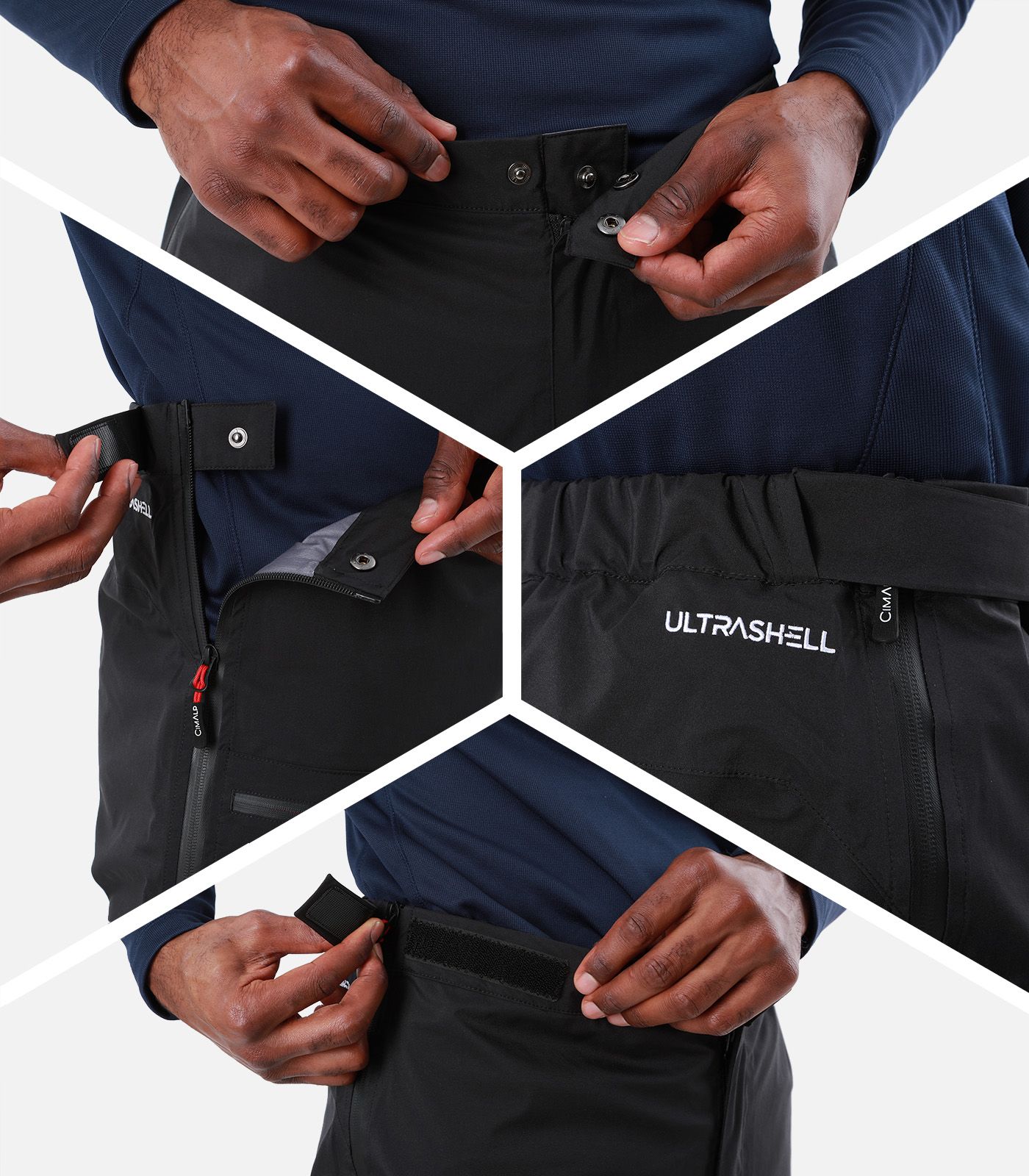Sur-pantalon imperméable avec double zip intégral