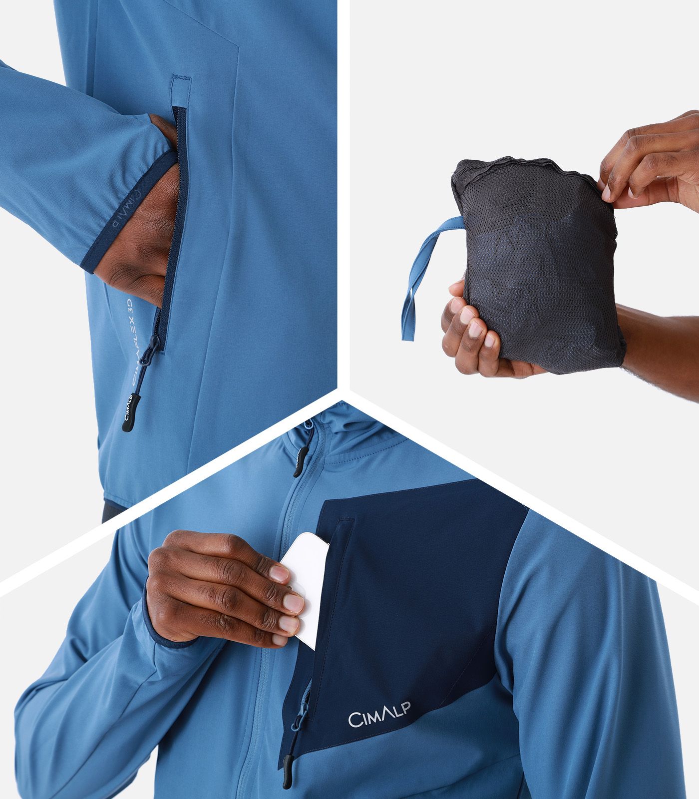 Chaqueta cortaviento y elástica