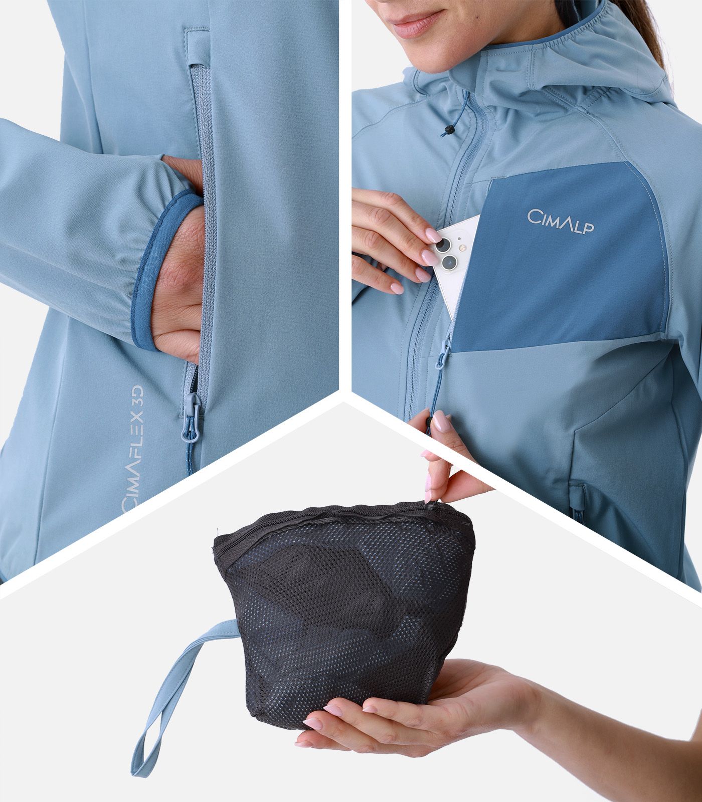 Chaqueta cortaviento y elástica