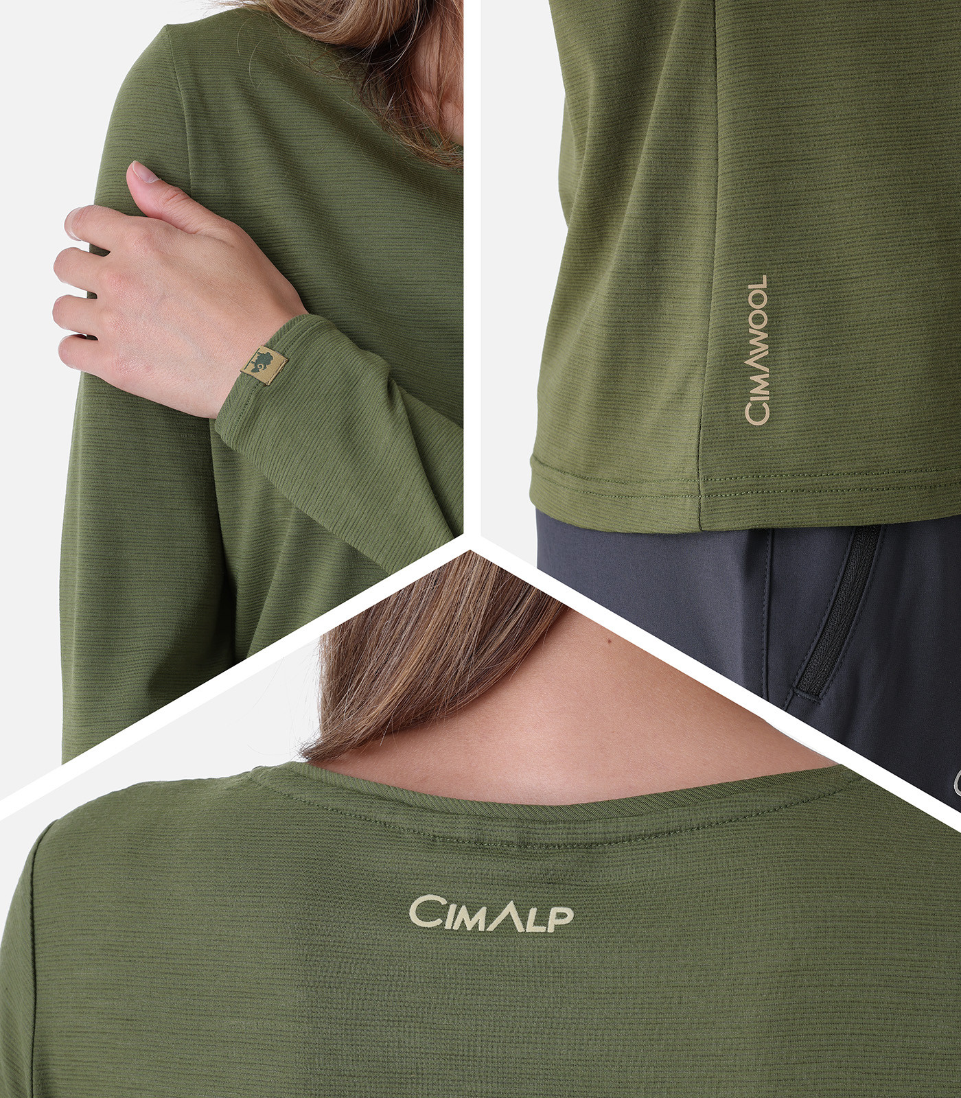 T-shirt in lana Merino a maniche lunghe