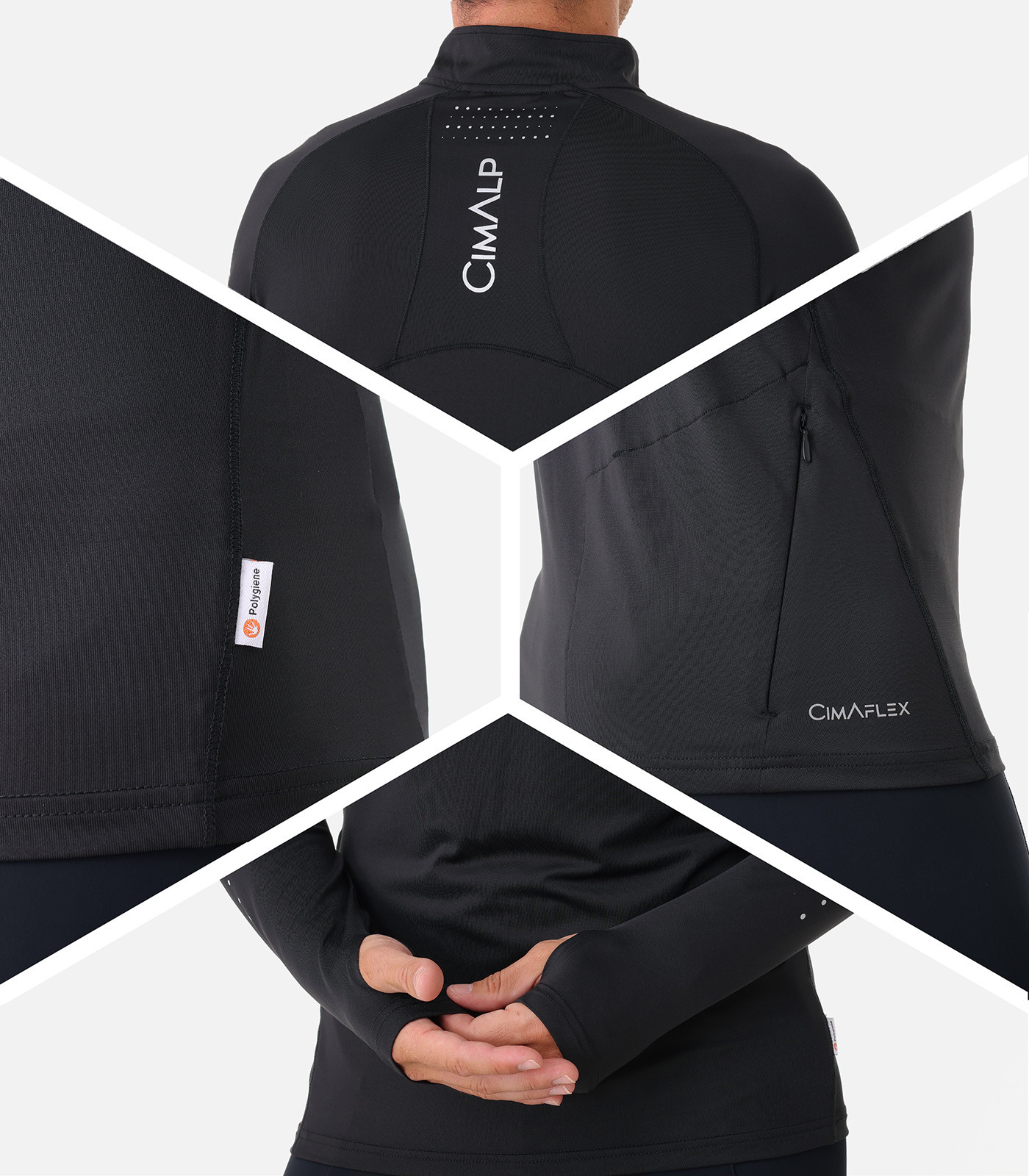 Maglietta da trail a manica lunga - Mid zip