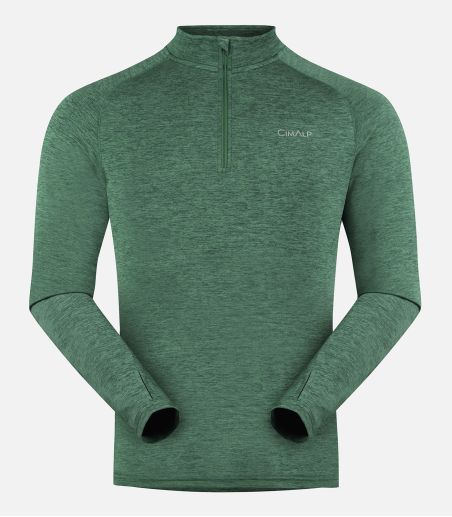 Camiseta térmica de alto rendimiento con cuello con cremallera