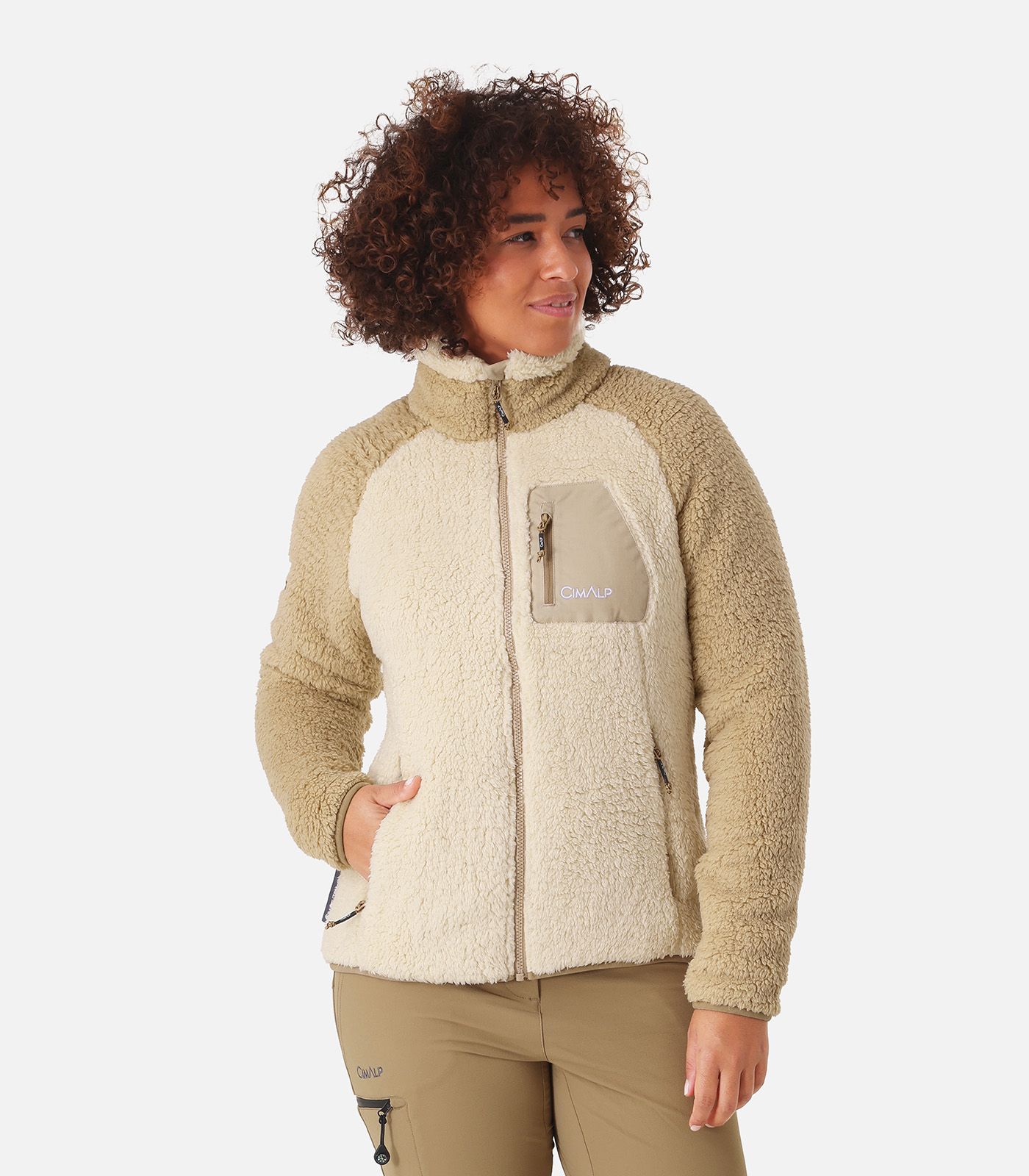 Warme Fleecejacke mit Teddyfleece
