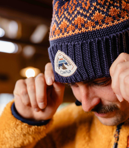 Gorro de lana merino con...