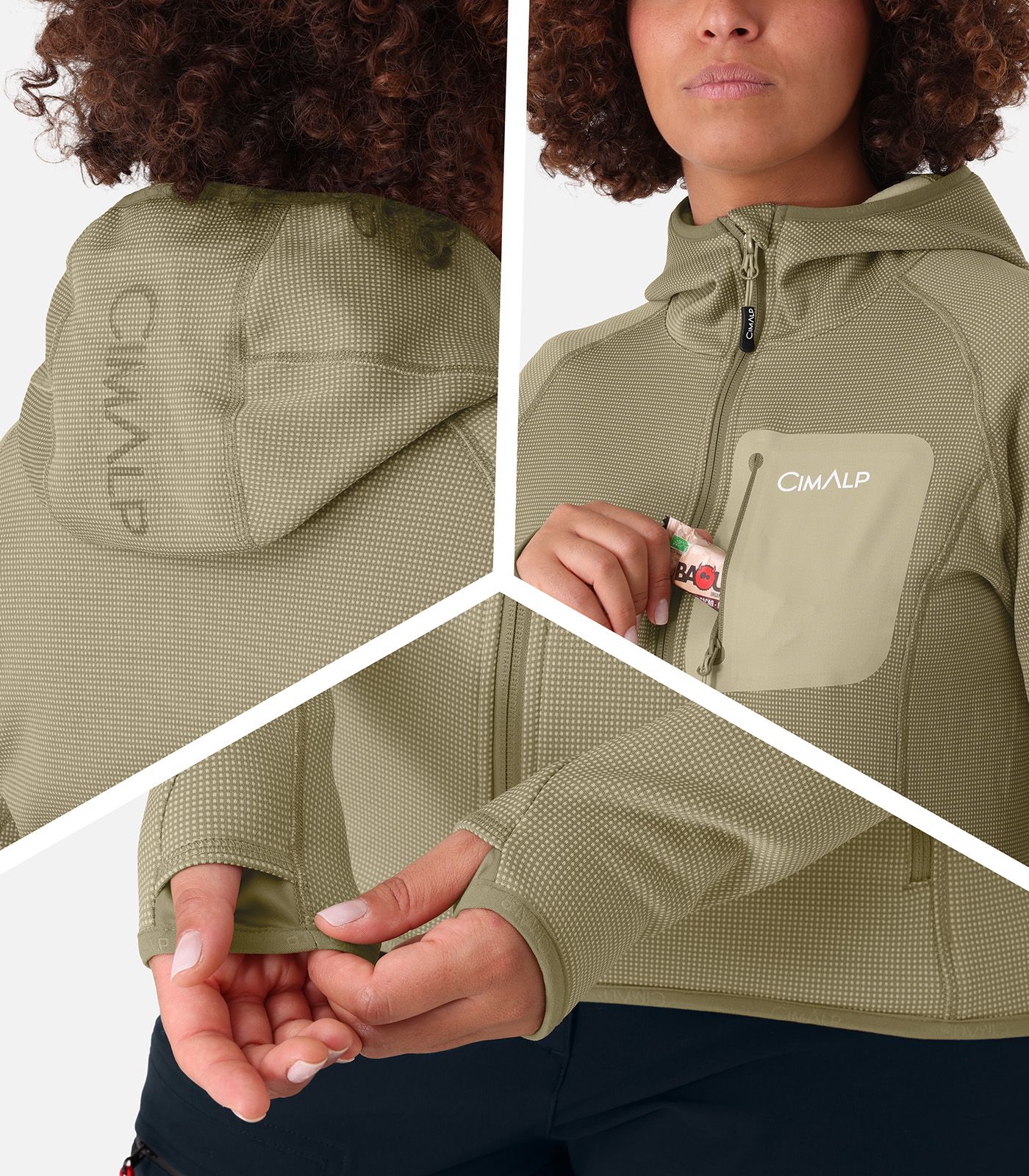 Secondo strato in pile con cappuccio - Fibre Cordura® da Donna | CIMALP