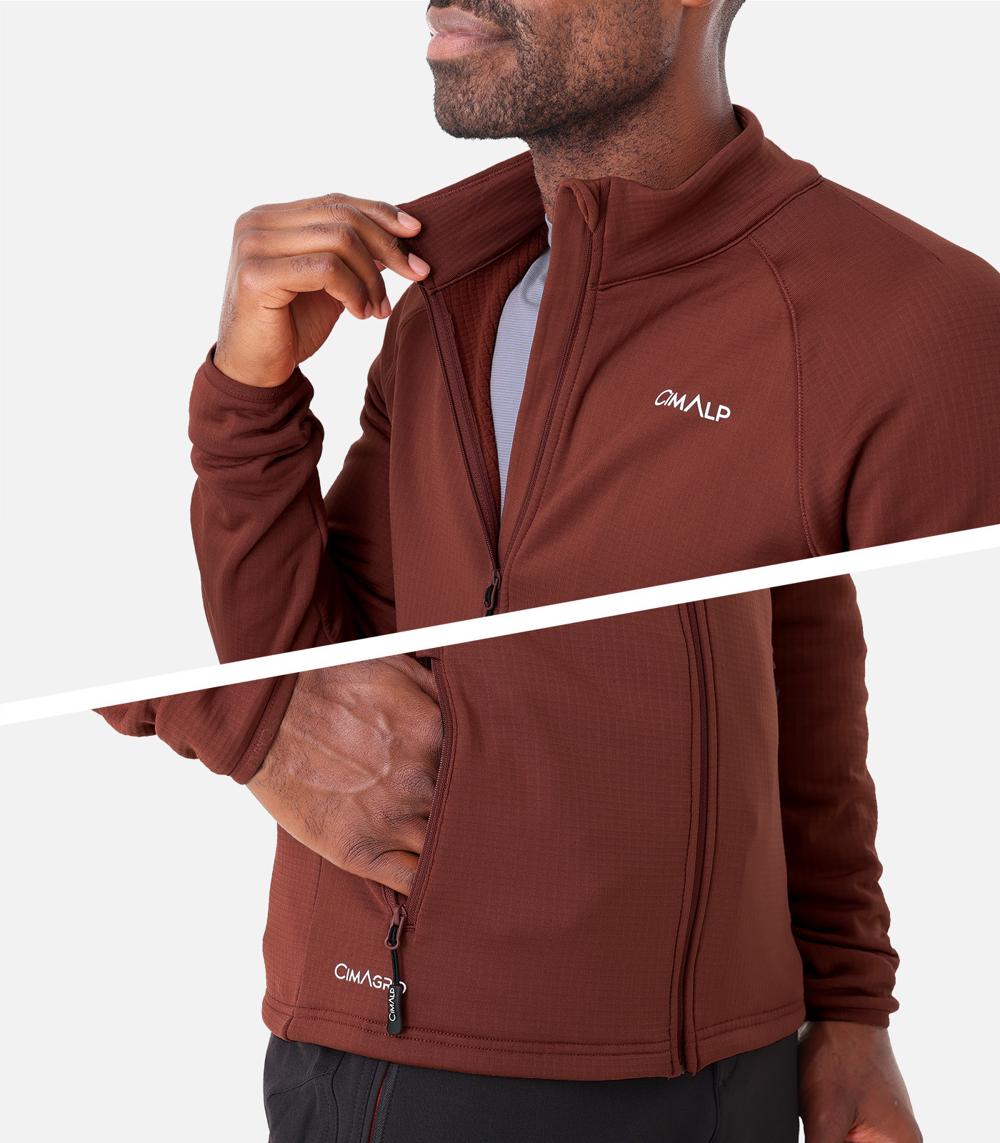 Funktionales Fleece mit Stretch ohne Kapuze