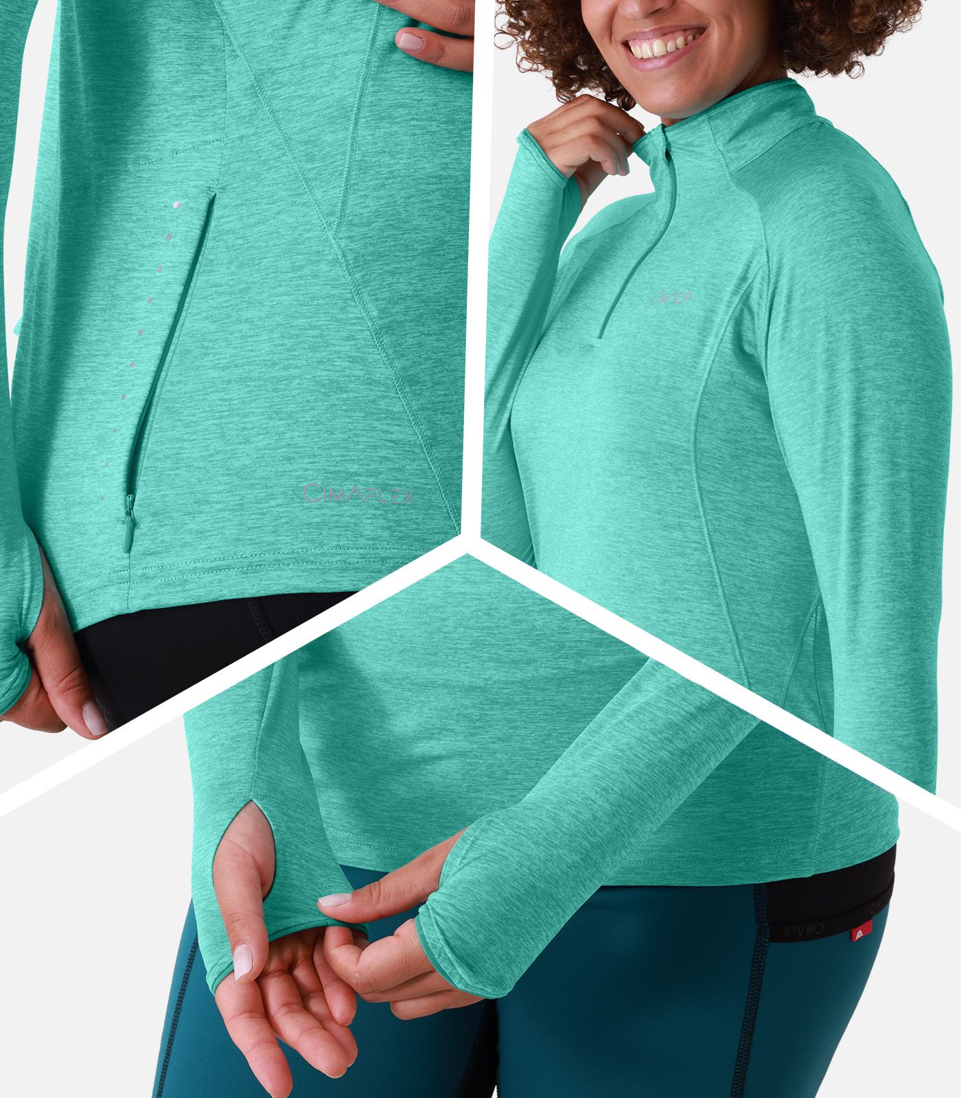 Camiseta térmica de alto rendimiento con cuello con cremallera