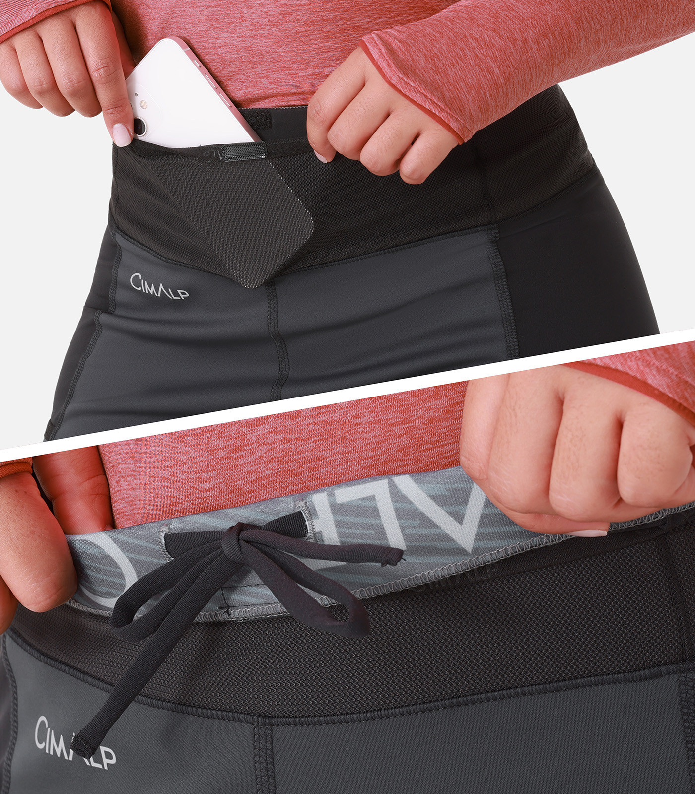Leggings da Trail Running con cintura multitasche | Termico e antivento 