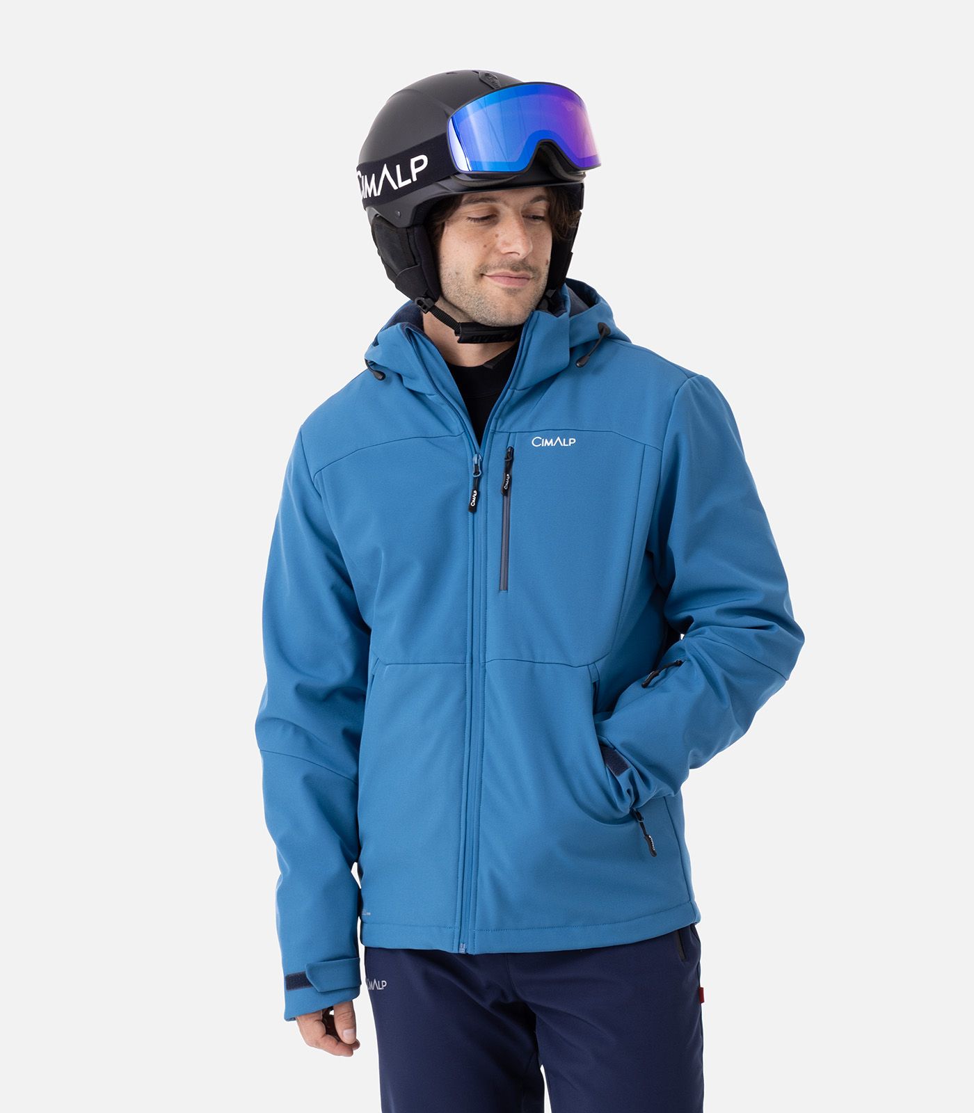 Warm technical softshell ski jacket