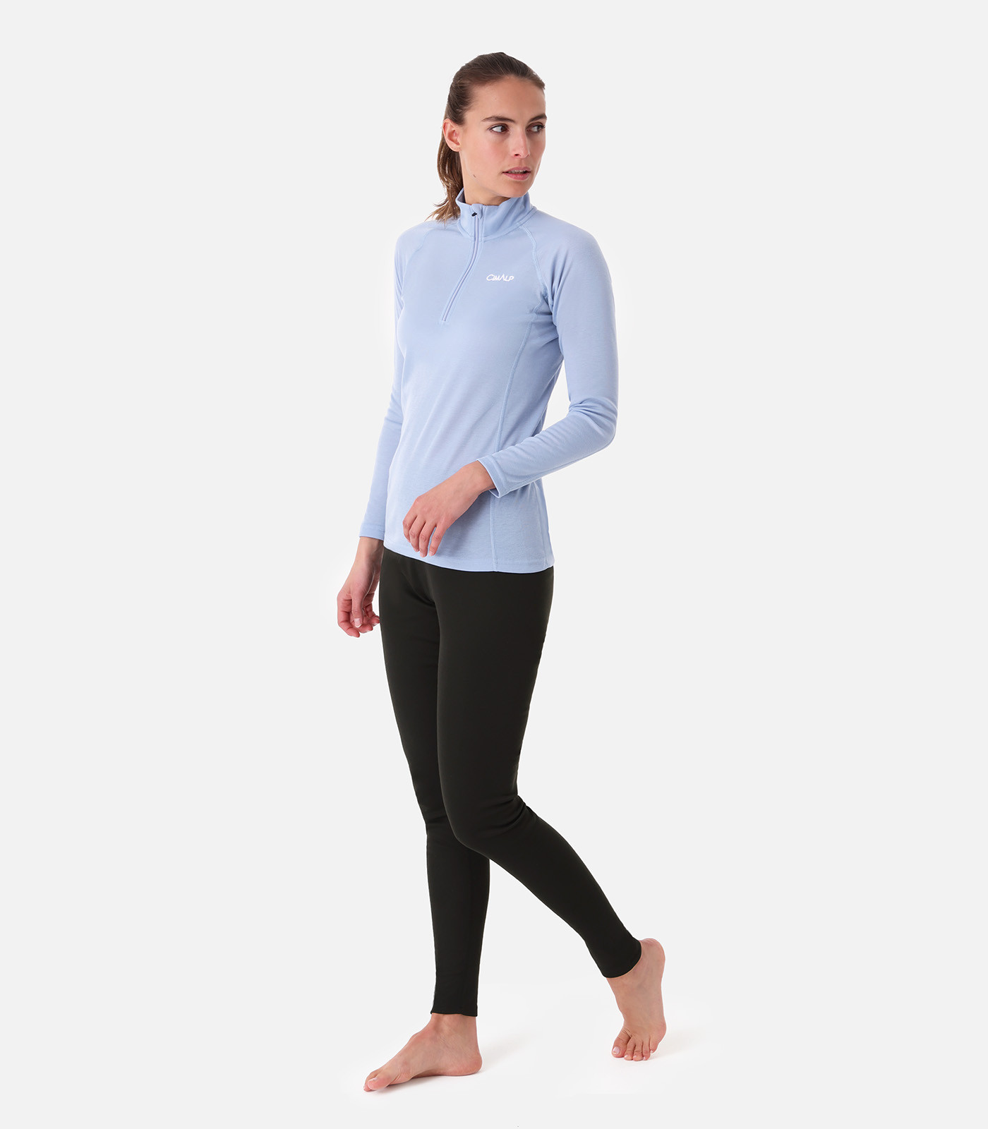 Maglia termica con mezza zip da donna | Calda e traspirante