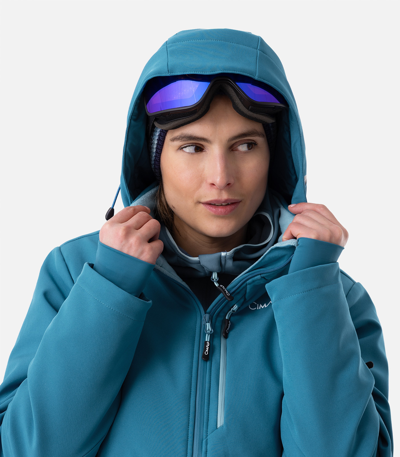 Warm technical softshell ski jacket