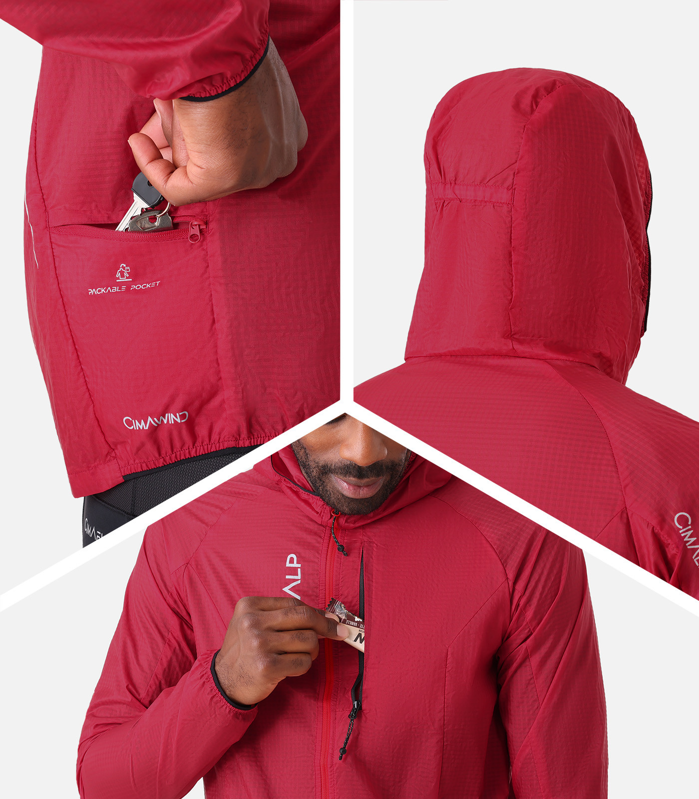 Veste coupe-vent avec capuche et ultra-légère