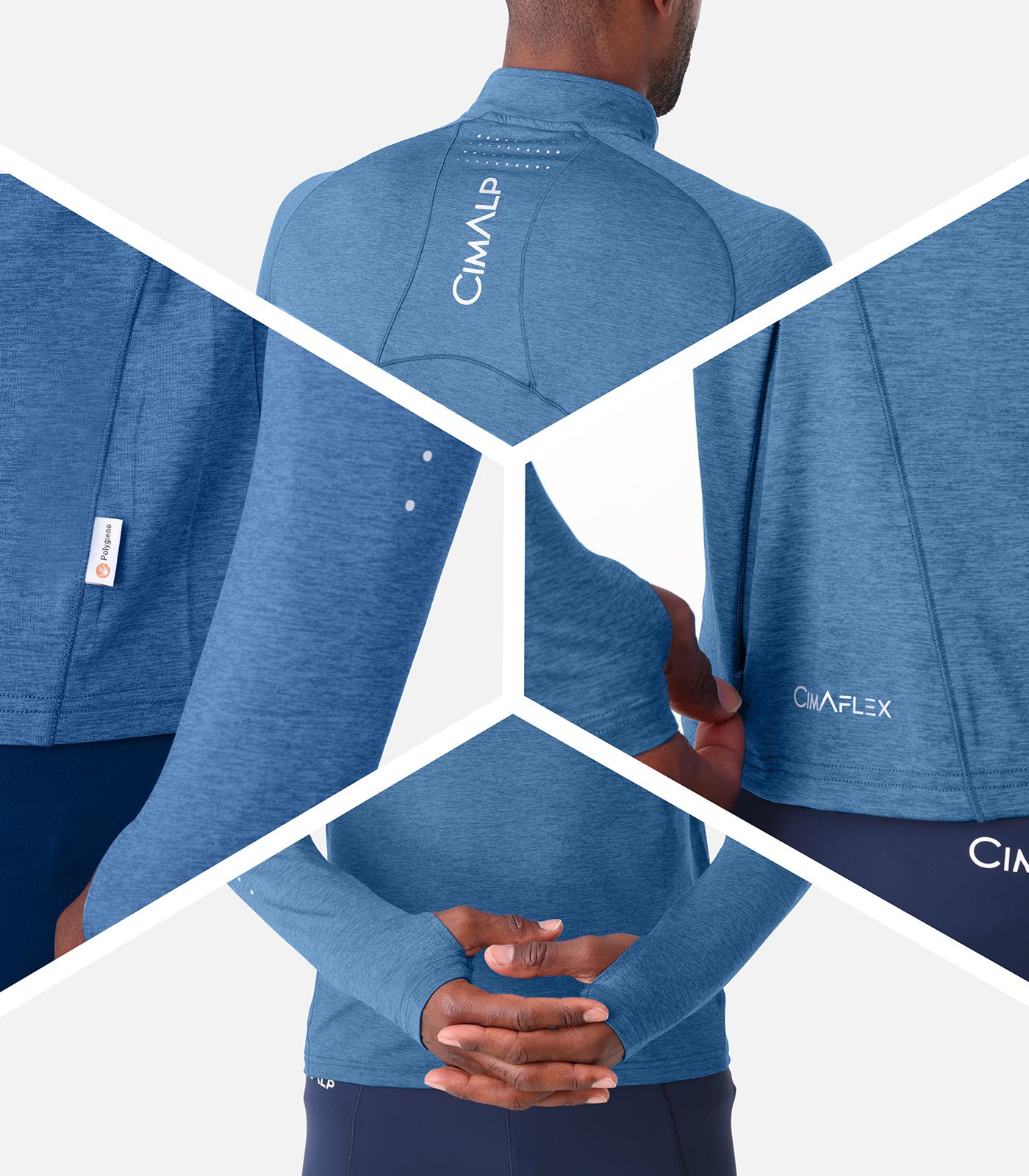 Camiseta térmica de alto rendimiento con cuello con cremallera