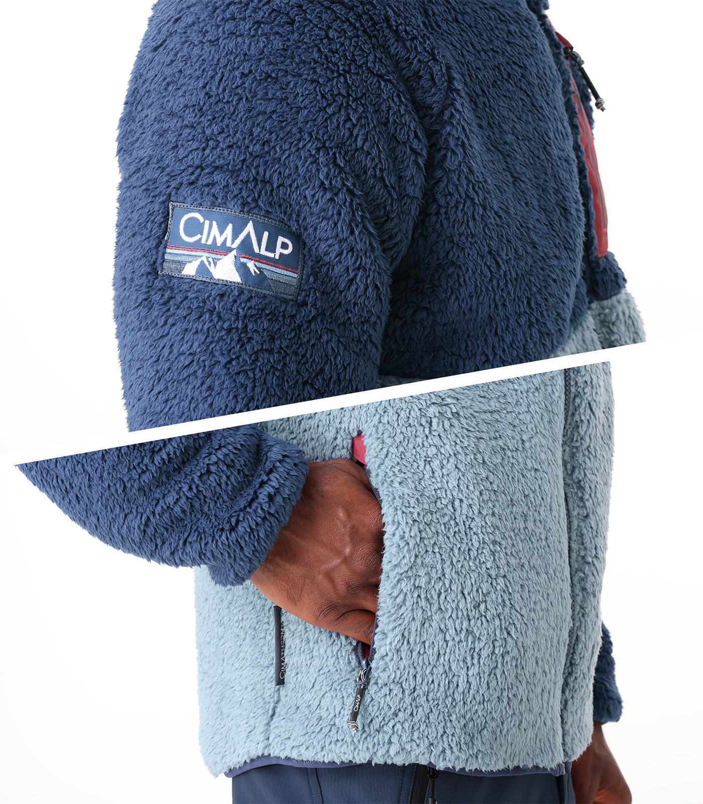 Chaqueta polar cálida de pelo largo